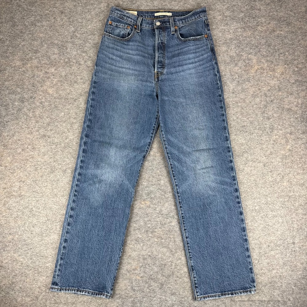 Levi's‎ Ribcage Straight Ankle Jeans 29" Button Fly Ultra High Rise Womens 28